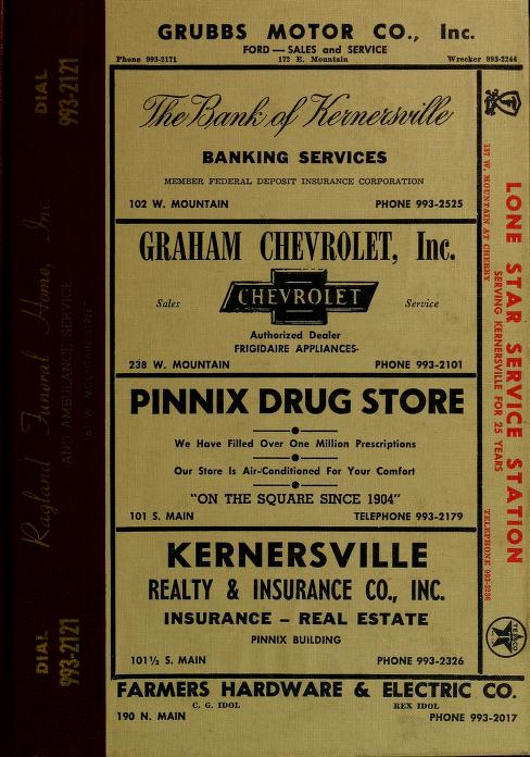Hill's Kernersville (Forsyth County, N.C.) city directory [1960]