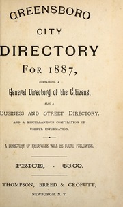 Greensboro city directory for 1887