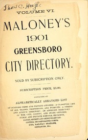 Maloney's 1901 Greensboro city directory