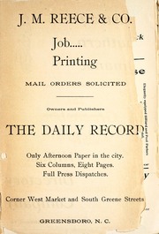 Greensboro, N.C. directory 1903-4