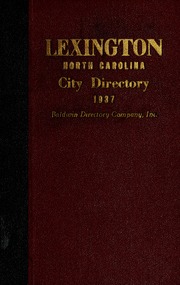 Baldwin's Lexington, North Carolina, city directory [1937]