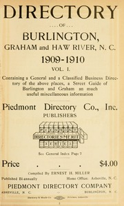 Burlington, Graham and Haw River, N.C. city directory [1909-1910]