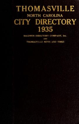 Baldwin's and Times' Thomasville, North Carolina city directory [1935]