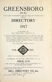 Greensboro, N.C. directory 1917 including Proximity, Revolution Mills and White Oak Mills