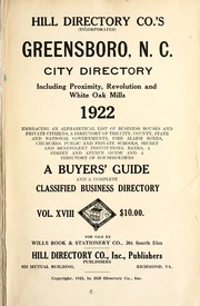 Hill Directory Co's Greensboro, N.C. city directory including Proximity, Revolution and White Oak Mills