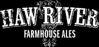 Haw River Farmhouse Ales logo, black and white reverse