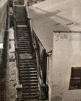 Liberty Tobacco Warehouse and Hugh Chatham Bridge stairs