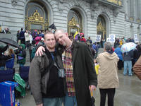 David Gwynn and partner at City Hall during 2004 same-sex weddings