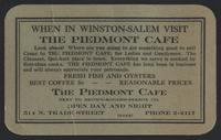 Piedmont Cafe advertsing card