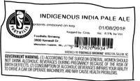 Foothills Brewing Indigenous India Pale Ale [keg label]