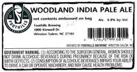 Foothills Brewing Woodland India Pale Ale [keg label]