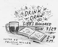 Poster for Drink 'n' Draw event at Gibbs Hundred Brewing Company