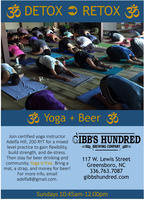 Gibbs Hundred Brewing Company yoga group poster