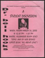 Flier promoting discussion with Dr. Bell Hooks