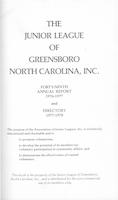 Annual report of the Junior League of Greensboro, 1976-1977