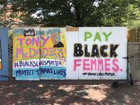 Protest art in downtown Durham, North Carolina