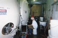 Man in Santa Claus hat Highland Brewing Company