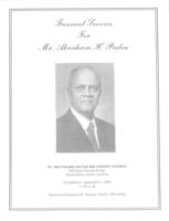 Funeral service for Mr. Abraham H. Peeler