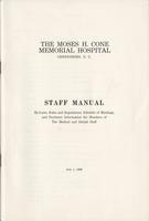 The Moses H. Cone Memorial Hospital staff manual