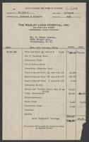 Invoice for service from The Wesley Long Hospital, Inc.