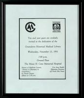 Greensboro Medical Historical Library dedication plaque
