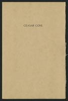 Ceasar Cone funeral address, 1917