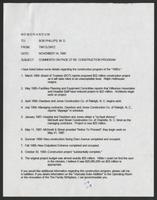 Memo on construction in the 1980s