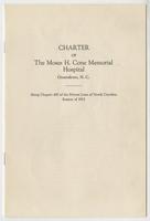 Charter of the Moses H. Cone Memorial Hospital [1913]