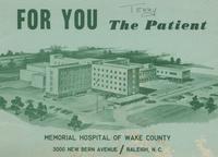 Patient booklet, Memorial Hospital of Wake County