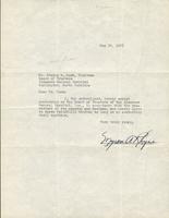 Membership acceptance letter, signed by Myron A. Rhyne