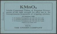KMnO4 blue card made by the Upjohn Company