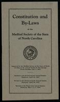 Constitutions and by-laws of the Medical Society of the State of North Carolina