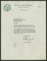 World War II -- Recognition Day -- Correspondence -- Vanstory, C.M., Mayor