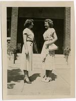 Jean Payne Rabie and another woman outside the St. Leo's nurses' home