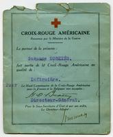 American Red Cross identification for Susanne B. Hoskins