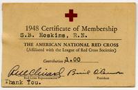 Membership card for the American Red Cross