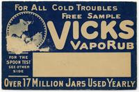 Vick sample packet
