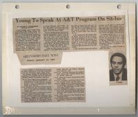 Young to Speak at A&T Program on Sit-Ins
