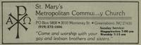 St. Mary's Metropolitan Community Church [advertisement]