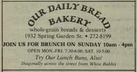 Our Daily Bread Bakery [advertisement]