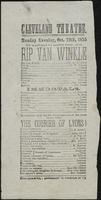 Clipping, Cast list, "Rip Van Winkle", Cleveland Theatre, Cleveland