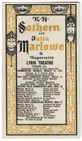Publicity postcard for Lyric Theatre, Chicago, Sothern & Marlowe