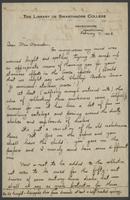 Letter from Charles B. Shaw to Miss Alexander