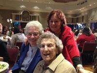 Pearl Berlin and Lennie Gerber with Ronnie at the Gloria Steinem luncheon