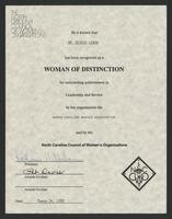Awards--Woman of Distinction, 1990