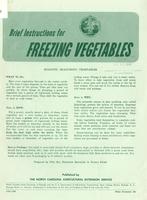 Brief instructions for freezing vegetables