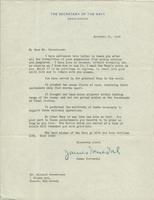 Letter to Bernard Greenhouse from James Forrestal