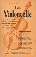Le Violoncelle; bulletin corporatif mensuel de "L'Union des violoncellistes" professeurs & amateurs [No. 47 - January, 1926]