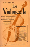 Le Violoncelle; bulletin corporatif mensuel de "L'Union des violoncellistes" professeurs & amateurs [No. 37 - March, 1925]