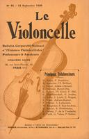 Le Violoncelle; bulletin corporatif mensuel de "L'Union des violoncellistes" professeurs & amateurs [No. 55 - September, 1926]